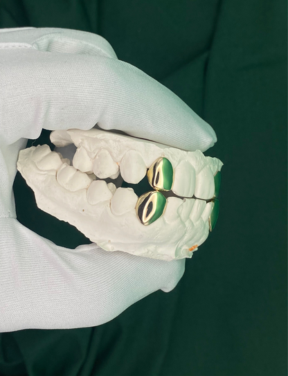4 Solid Cap Grillz - Silver, Gold