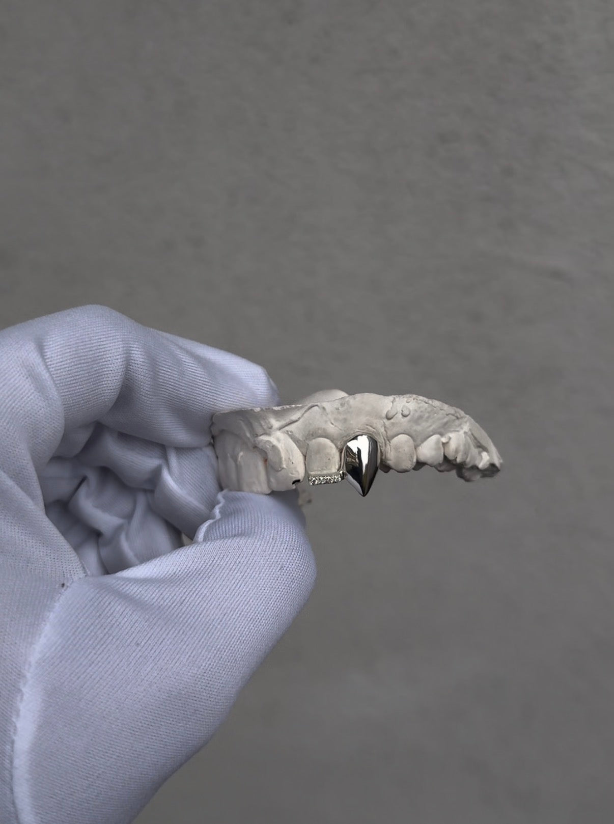 Vampire Cap with Diamond Inlay, Silver, Gold