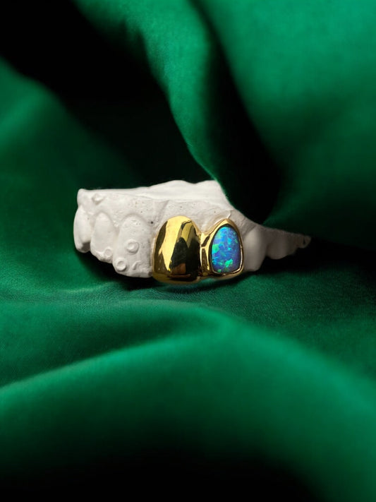 Opal + Solid Cap Silver, Gold