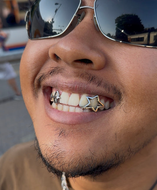 Abstract Star Cap | Abstract Star Grillz. Silver, Gold